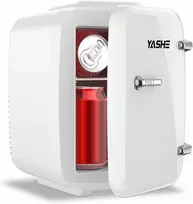 YASHE mini šaldytuvas 4 l, termoelektrinis šaldytuvas–šildytuvas, 12 V/220 V, baltas