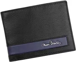 Natūralios odos vyriška piniginė RFID Pierre Cardin CB TILAK26 8806, juoda/mėlyna