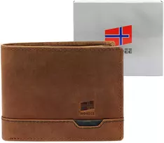 Vyriška odinė piniginė Nordee HJORT 035 šviesiai ruda