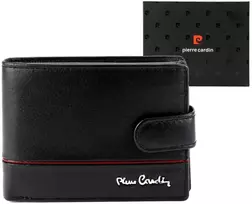 Vyriška odinė piniginė Pierre Cardin YS605 8825A juoda raudona