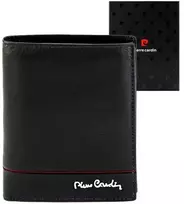 Vyriška odinė piniginė Pierre Cardin YS605 326 juoda raudona
