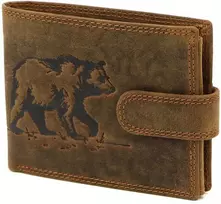 Vyriška odinė piniginė Nordee L895-BEAR ruda