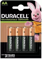 Duracell 4 LR06 1300mAh, Įkraunama baterija, Nikelio-metalo hidrido (NiMH), 1,2 V, 4 vnt., 1300 mAh, Daugiaspalvis
