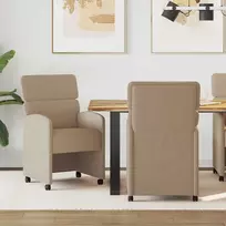 Valgomojo Kėdės su Ratukais 2 pcs Kapučino 58 x 65 x 98 cm