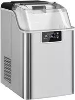 Kaitlentė HOMCOM Ledukų gaminimo aparatas, ledukų dozatorius, Ice-Maker, 20 kg/24h ledukų gamintojas su 2,1 L vandens talpa, sidabro