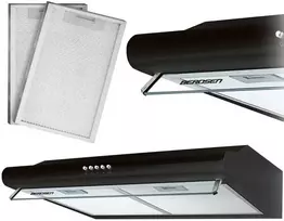 Po spintele montuojamas virtuvės gartraukis – 60 cm absorbcinis Berdsen BE-10-A juodas
