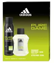 Adidas Pure Game - losjonas po skutimosi 100 ml + dezodorantas purškiklis 150 ml