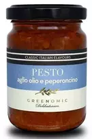 Greenomic Delikatessen Česnako, aliejaus ir čili pipirų Pesto 135g