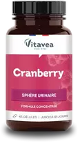 Prancūzija VITAVEA Cranberry 37,5 mg PAC šlapinimosi patogumui, 45 augalinės kilmės kapsulės
