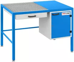 PRO-LINE 1180x780x850 mm dirbtuvių šlifavimo stalas su dulkių surinkimo stalčiumi ir spintele