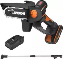 WORX akumuliatorinis mini grandininis pjūklas 20 V, bešepetėlinis variklis, 12 cm juosta, WG325E.1