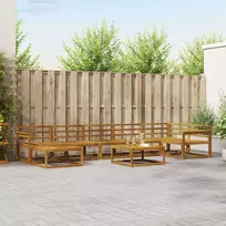 Lauko sofos komplektas 8 pcs Natūrali Kietos akacijos mediena