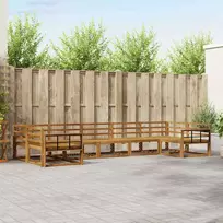Lauko sofos komplektas 7 pcs Natūrali Kietos akacijos mediena