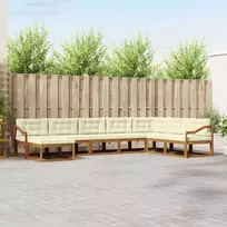 Lauko sofos komplektas su pagalve 8 pcs Natūralus ir grietinėlė