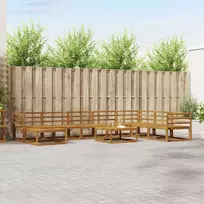 Lauko sofos komplektas 9 pcs Natūrali Kietos akacijos mediena