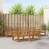 Lauko sofos komplektas 7 pcs Natūrali Kietos akacijos mediena