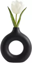 Dekoratyvinė juoda PVC vaza, minimalistinė