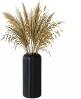 Juoda rievėta plastikinė vaza „Lampionas“