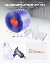 Skaidri PVC juostinė užuolaida durims, rifliuotas plastiko rulonas, šaldiklio ir šaldytuvo užuolaidų juostos, prekybos centrams, garažams, sandėliams, pramoninė izoliacija