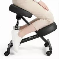 Ergonomiška klūpėjimo kėdė su ratukais namų biurui ar meditacijai, reguliuojamas aukštis su storomis putų pagalvėlėmis, mobili X formos laikysenos kėdė nugaros skausmui mažinti, ortopedinė kėdė
