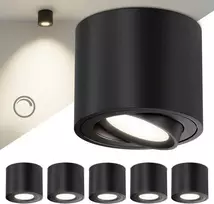 Scandinavian Home Lysea Scandinavian home įleidžiamų LED šviestuvų rinkinys, 6 vnt., 3,4 W, 3000 K, 470 lm, Ø80 × 65 mm, juodi, SAB6-1CD3-1000