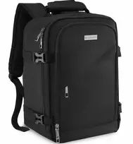 Zagatto Kelioninė kuprinė lėktuvui 40x30x20 cm su laptopo skyriumi, lengvas rankinis bagažas Ryanair / Wizz Air, juoda