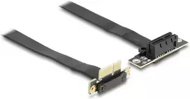 Delock Riser Karte PCI Express x1 Stecker 90 gewinkelt zu x1 Slot 90 gewinkelt mit Kabelis 60 cm