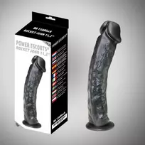 Power Escorts Rocket john juodas dildo 11,2 inch / 28,5 cm