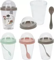 Mondex Puodelis na jogurt su polistyrenu 9x14,5 cm350 ml 3 spalvų do wyboru