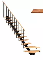 Dolle SYDNEY | Rėmo spalva: Balta (RAL 9016) | Pakopų skaičius: 13 | Pakopa: Ąžuolas | Tureklų tipas: DESIGN | Padėtis: Tiesūs | Pakopos plotis: 75 cm