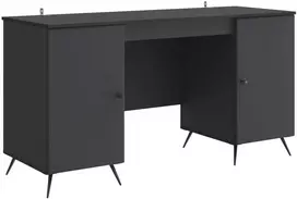 Stalas su lentyna Juoda 142,5 x 50 x 75 cm Apdirbta mediena