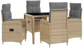 Lauko baldų komplektas Lauko valgomojo komplektas 5 pcs Bežinė ir šviesiai pilka