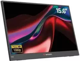 Verbatim Portable 15.6" FHD Monitorius LIGHT Przenośny monitorius Juodas 39,6 cm (15.6") LCD 1920 x 1080 px