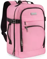 Zagatto Lėktuvo kuprinė 40x25x20 cm su laptopo skyriumi ir 6 kišenėmis, tinkama Ryanair ir Wizz Air, šviesiai rožinė