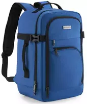 Zagatto Lėktuvo kuprinė 40x25x20 cm su laptopo skyriumi ir 6 kišenėmis, tinkama Ryanair ir Wizz Air, mėlyna