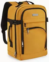 Zagatto Lėktuvo kuprinė 40x25x20 cm su laptopo skyriumi ir 6 kišenėmis, tinkama Ryanair ir Wizz Air, geltona