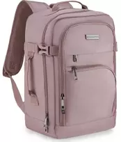 Zagatto Lėktuvo kuprinė 40x25x20 cm su laptopo skyriumi ir 6 kišenėmis, tinkama Ryanair ir Wizz Air, pelenų rožinė