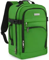 Zagatto Lėktuvo kuprinė 40x25x20 cm su laptopo skyriumi ir 6 kišenėmis, tinkama Ryanair ir Wizz Air, žalia