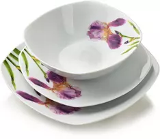 Affek Design LEA IRIS 18 dalių pietų servizas, dubuo 500 ml, 16,5/19,5/22 cm
