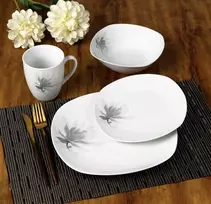 Affek Design MAGNOLIA indų rinkinys, 16 dalių, 370 ml puodelis / 500 ml dubuo, 17/19,5/25,5 cm