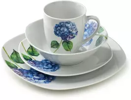 Affek Design LEA PURPLE indų rinkinys, 16 dalių, 370 ml puodelis / 500 ml dubuo, 17/19,5/25,5 cm
