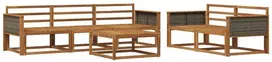 Lauko sofos komplektas 6 pcs Natūrali Kietos akacijos mediena