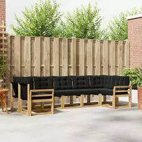 Lauko sofos komplektas su pagalve 7 pcs Balta ir juoda