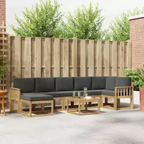 Lauko sofos komplektas 8 pcs Balta ir antracito Poliesteris
