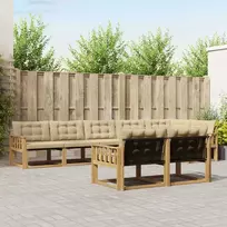 Lauko sofos komplektas su pagalve 8 pcs Balta ir kreminė