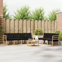 Lauko sofos komplektas su pagalve 8 pcs Balta ir juoda