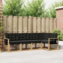Lauko sofos komplektas 5 vnt. Balta ir juoda