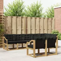 Lauko sofos komplektas su pagalve 8 pcs Balta ir juoda