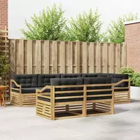 Lauko sofos komplektas 7 vnt. Balta ir antracito Poliesteris