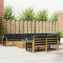 Lauko sofos komplektas 9 vnt. Balta ir antracito Poliesteris